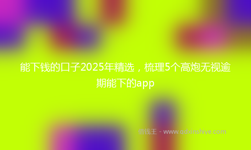 能下钱的口子2025年精选，梳理5个高炮无视逾期能下的app