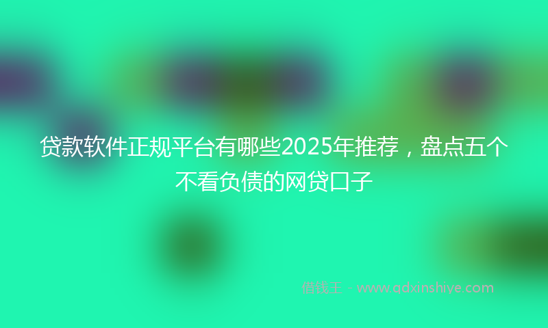 贷款软件正规平台有哪些2025年推荐，盘点五个不看负债的网贷口子