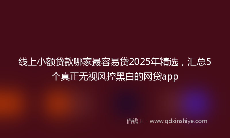 线上小额贷款哪家最容易贷2025年精选，汇总5个真正无视风控黑白的网贷app