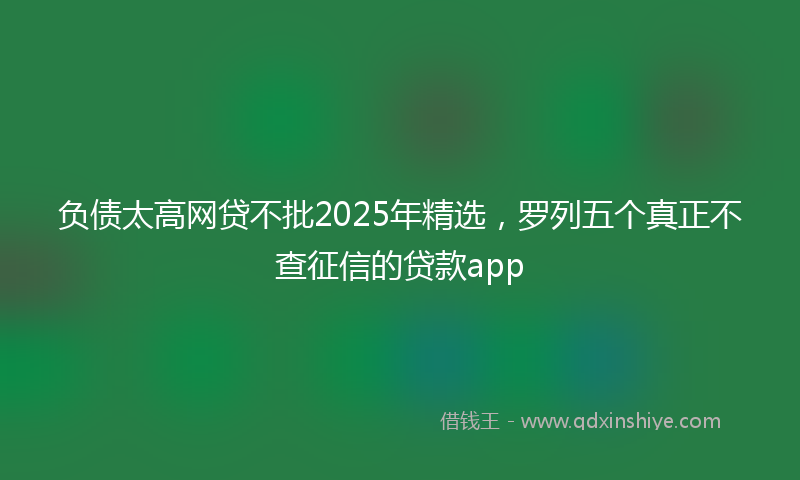 负债太高网贷不批2025年精选，罗列五个真正不查征信的贷款app