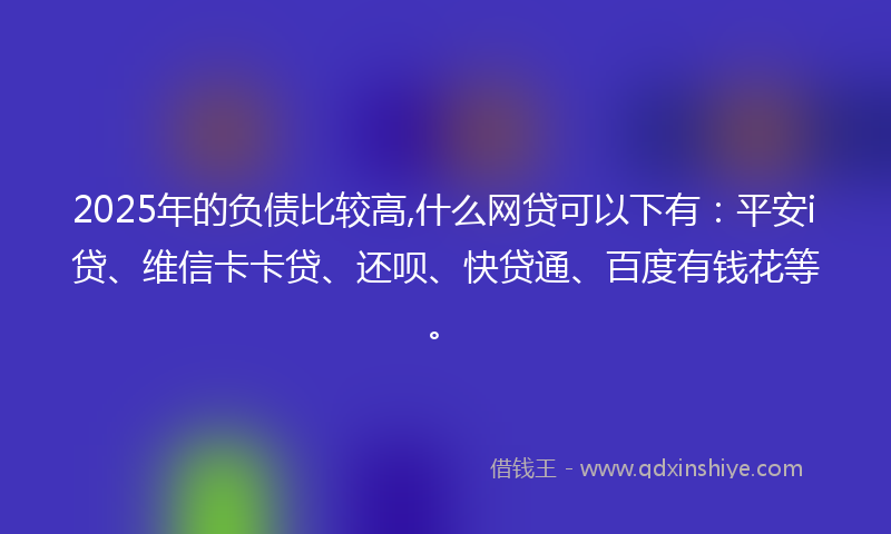 2025年的负债比较高,什么网贷可以下有：平安i贷、维信卡卡贷、还呗、快贷通、百度有钱花等。