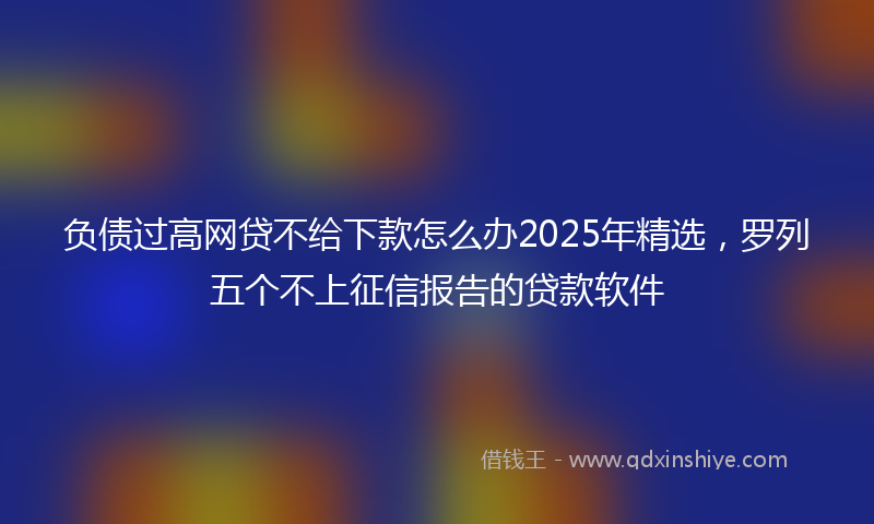负债过高网贷不给下款怎么办2025年精选，罗列五个不上征信报告的贷款软件