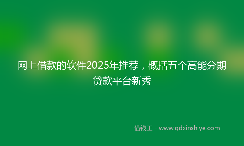 网上借款的软件2025年推荐，概括五个高能分期贷款平台新秀