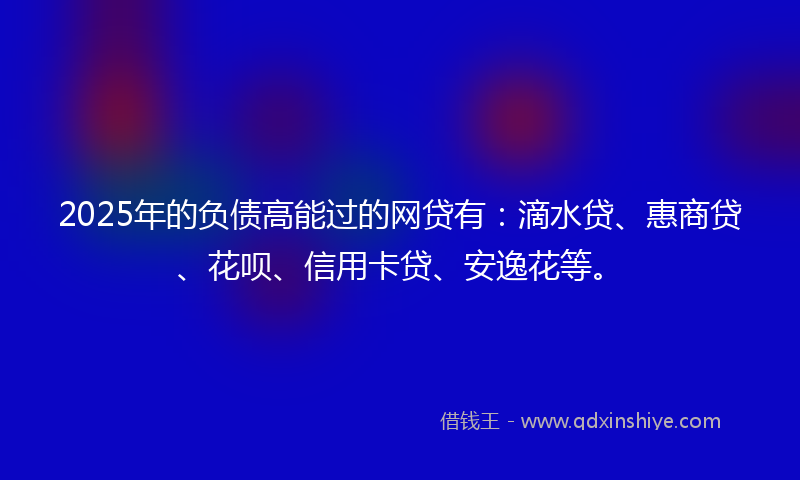 2025年的负债高能过的网贷有：滴水贷、惠商贷、花呗、信用卡贷、安逸花等。