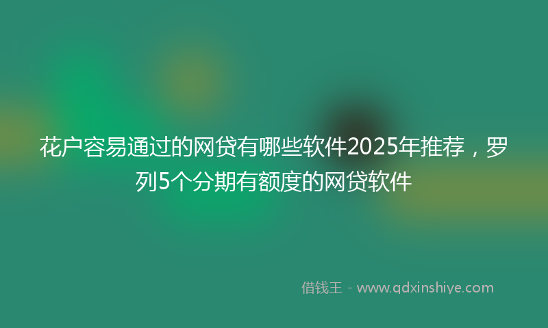花户容易通过的网贷有哪些软件2025年推荐，罗列5个分期有额度的网贷软件