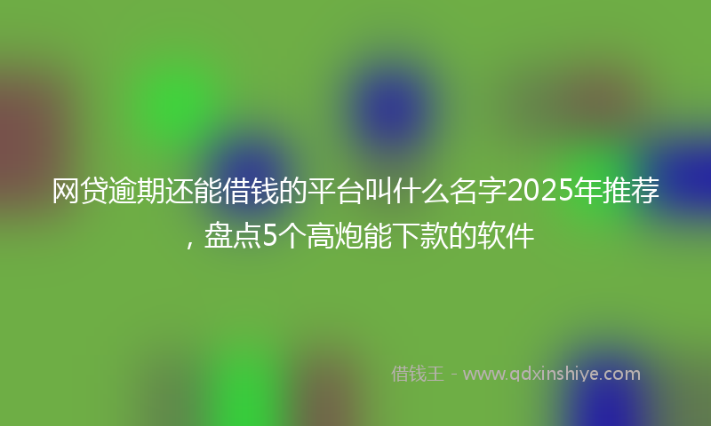 网贷逾期还能借钱的平台叫什么名字2025年推荐，盘点5个高炮能下款的软件