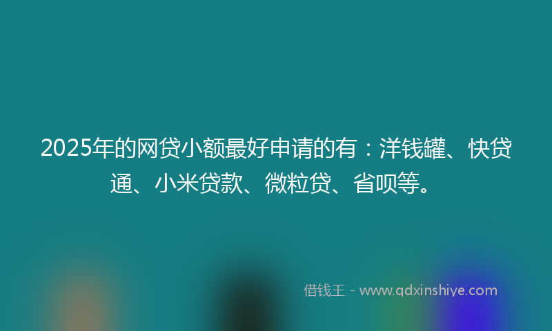 2025年的网贷小额最好申请的有：洋钱罐、快贷通、小米贷款、微粒贷、省呗等。