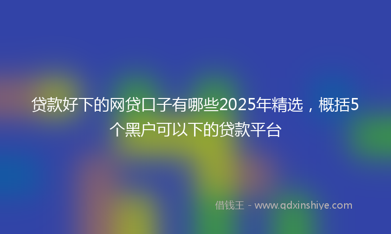 贷款好下的网贷口子有哪些2025年精选，概括5个黑户可以下的贷款平台
