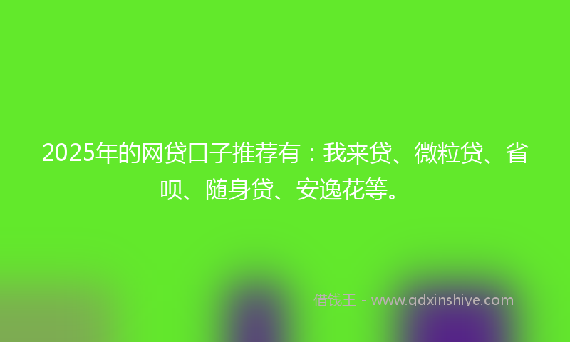 2025年的网贷口子推荐有：我来贷、微粒贷、省呗、随身贷、安逸花等。