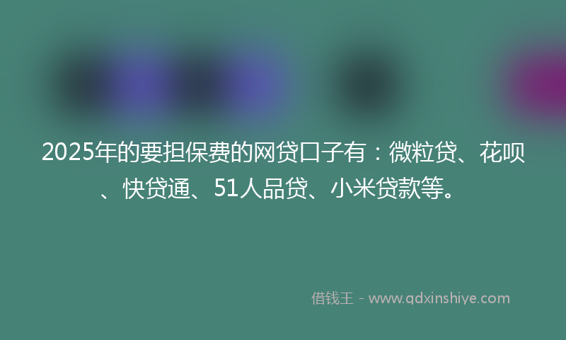 2025年的要担保费的网贷口子有：微粒贷、花呗、快贷通、51人品贷、小米贷款等。