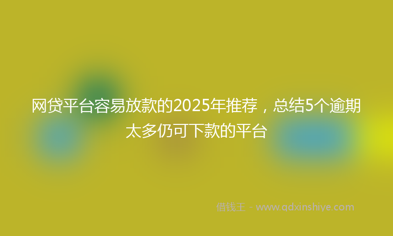 网贷平台容易放款的2025年推荐，总结5个逾期太多仍可下款的平台