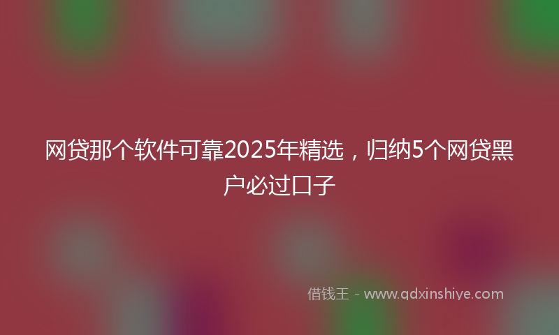 网贷那个软件可靠2025年精选，归纳5个网贷黑户必过口子