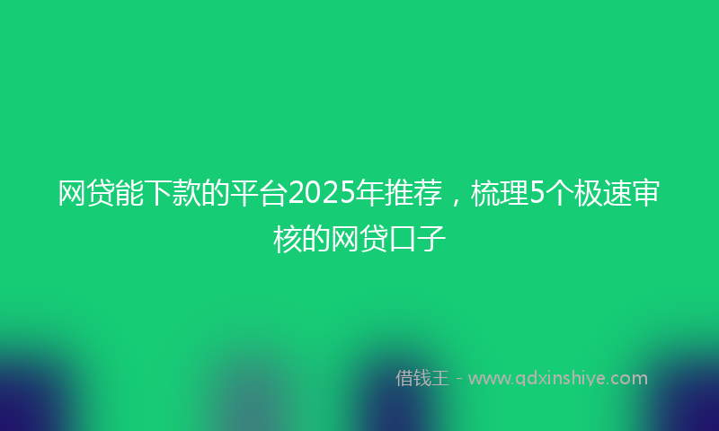 网贷能下款的平台2025年推荐，梳理5个极速审核的网贷口子