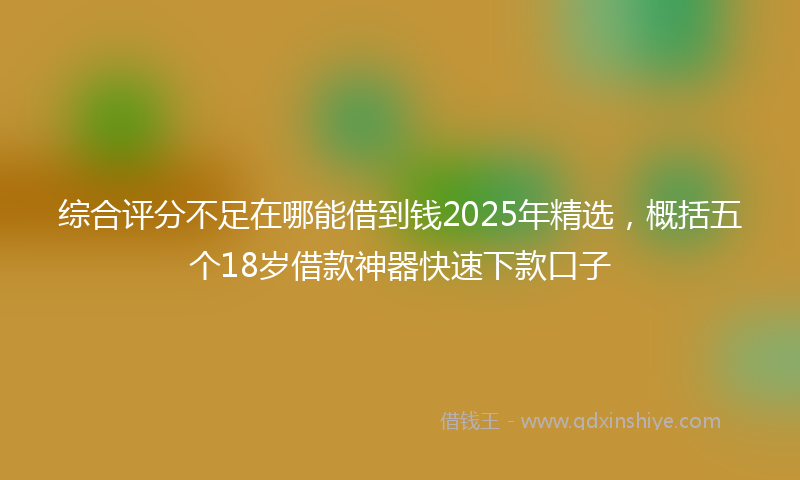 综合评分不足在哪能借到钱2025年精选，概括五个18岁借款神器快速下款口子