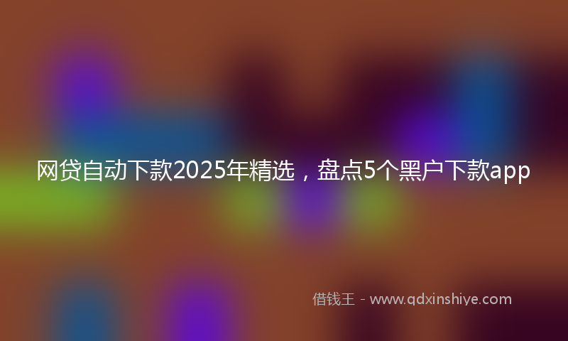网贷自动下款2025年精选，盘点5个黑户下款app
