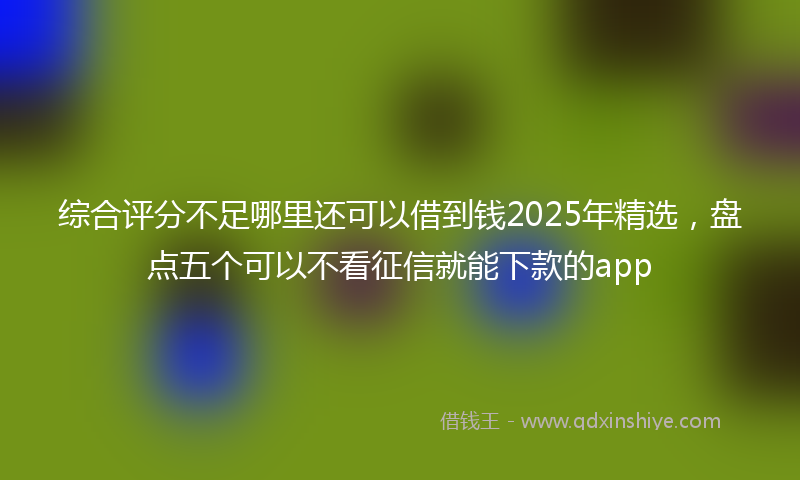 综合评分不足哪里还可以借到钱2025年精选，盘点五个可以不看征信就能下款的app