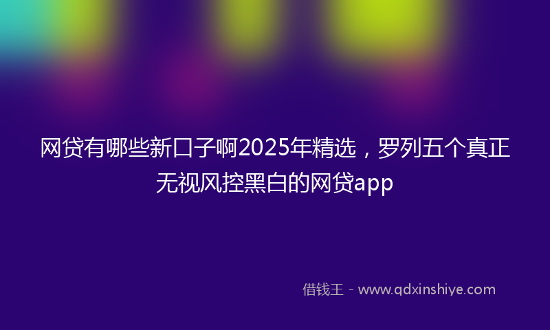 网贷有哪些新口子啊2025年精选，罗列五个真正无视风控黑白的网贷app