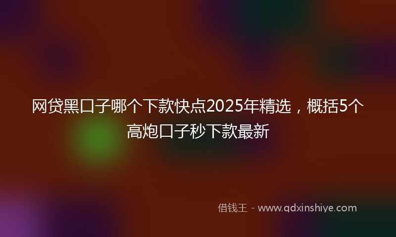 网贷黑口子哪个下款快点2025年精选，概括5个高炮口子秒下款最新