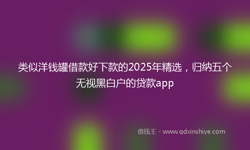 类似洋钱罐借款好下款的2025年精选，归纳五个无视黑白户的贷款app