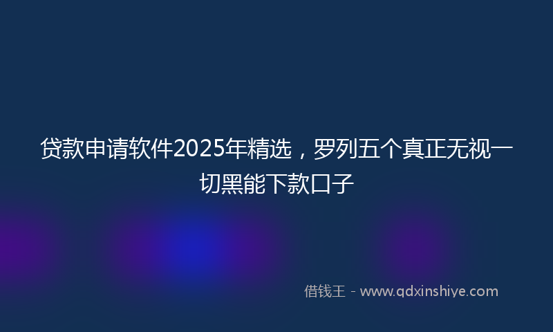贷款申请软件2025年精选，罗列五个真正无视一切黑能下款口子