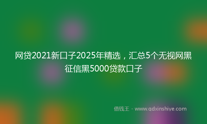 网贷2021新口子2025年精选，汇总5个无视网黑征信黑5000贷款口子