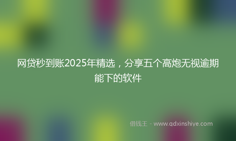 网贷秒到账2025年精选，分享五个高炮无视逾期能下的软件