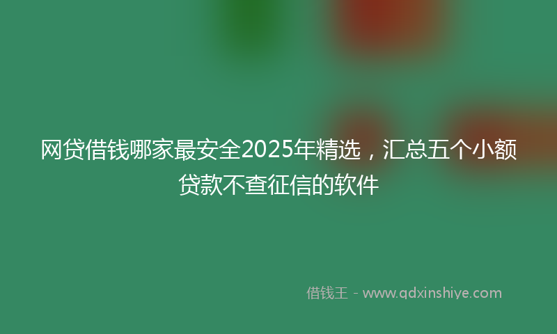 网贷借钱哪家最安全2025年精选，汇总五个小额贷款不查征信的软件