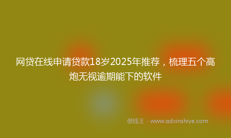 网贷在线申请贷款18岁2025年推荐，梳理五个高炮无视逾期能下的软件