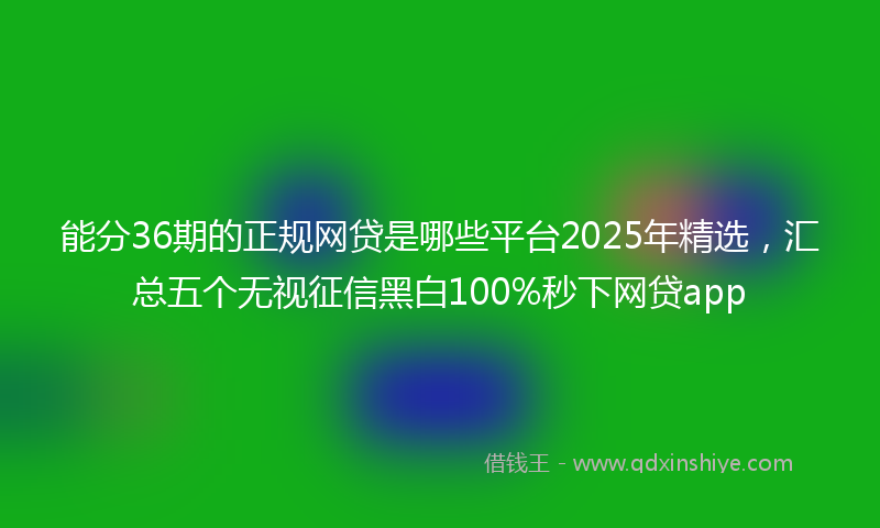 能分36期的正规网贷是哪些平台2025年精选，汇总五个无视征信黑白100%秒下网贷app