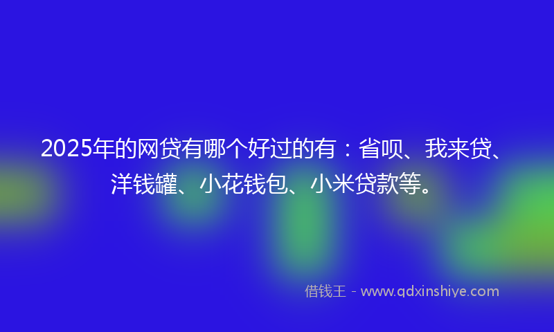 2025年的网贷有哪个好过的有：省呗、我来贷、洋钱罐、小花钱包、小米贷款等。