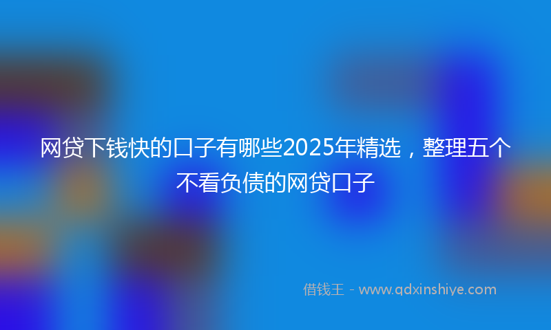 网贷下钱快的口子有哪些2025年精选，整理五个不看负债的网贷口子