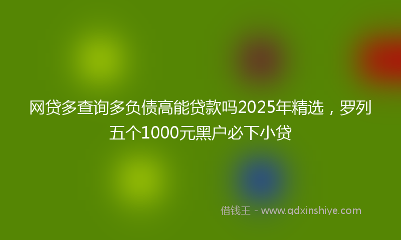 网贷多查询多负债高能贷款吗2025年精选，罗列五个1000元黑户必下小贷