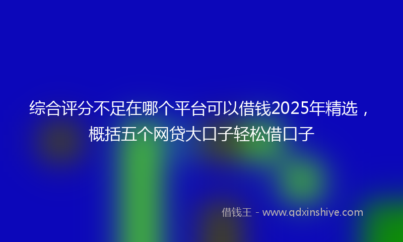 综合评分不足在哪个平台可以借钱2025年精选，概括五个网贷大口子轻松借口子