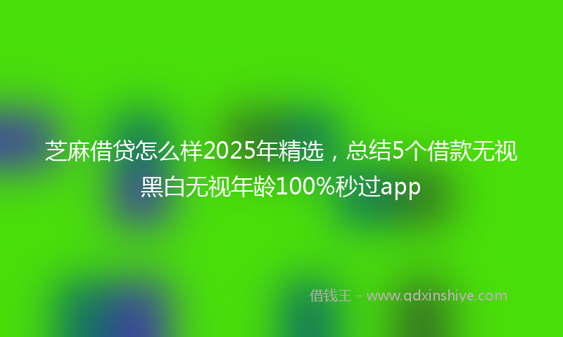芝麻借贷怎么样2025年精选，总结5个借款无视黑白无视年龄100%秒过app