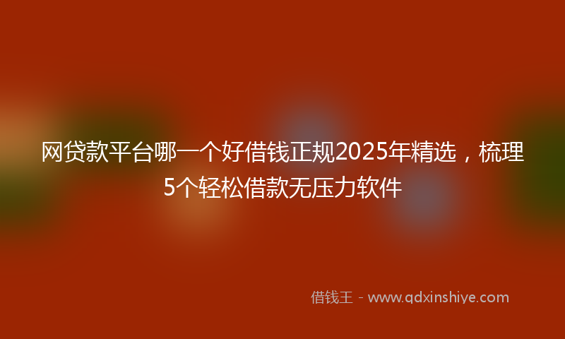网贷款平台哪一个好借钱正规2025年精选，梳理5个轻松借款无压力软件