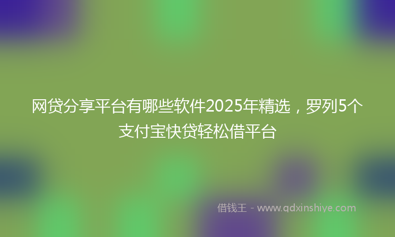 网贷分享平台有哪些软件2025年精选，罗列5个支付宝快贷轻松借平台