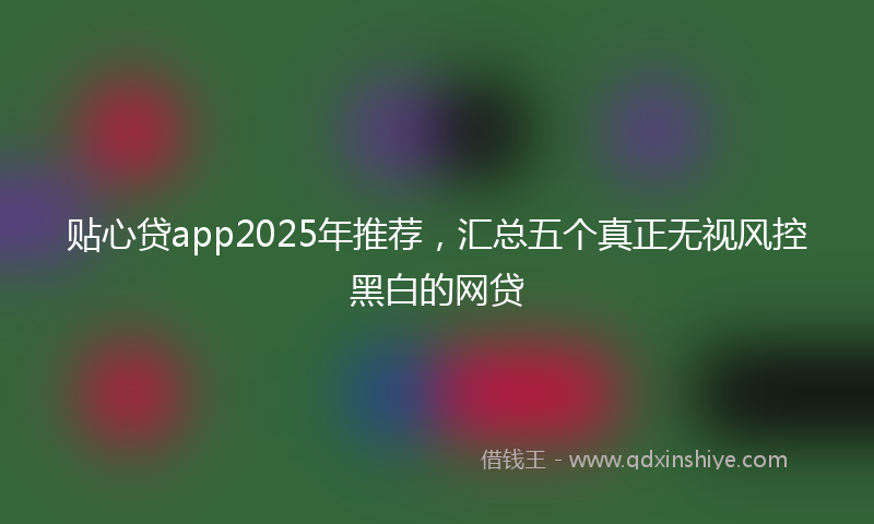 贴心贷app2025年推荐，汇总五个真正无视风控黑白的网贷
