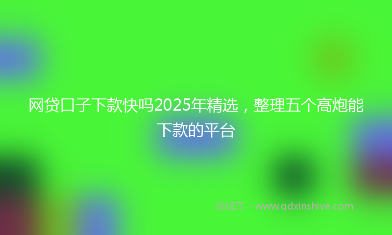 网贷口子下款快吗2025年精选，整理五个高炮能下款的平台