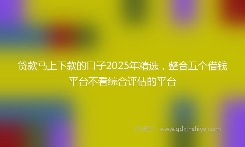 贷款马上下款的口子2025年精选，整合五个借钱平台不看综合评估的平台