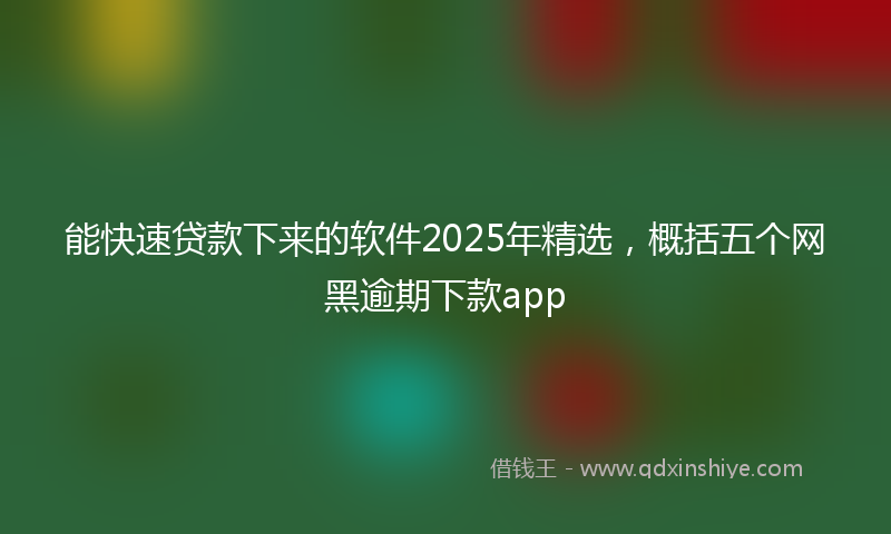 能快速贷款下来的软件2025年精选，概括五个网黑逾期下款app