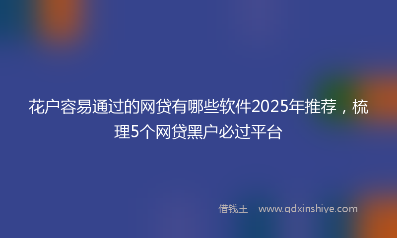 花户容易通过的网贷有哪些软件2025年推荐，梳理5个网贷黑户必过平台