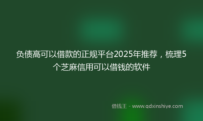 负债高可以借款的正规平台2025年推荐，梳理5个芝麻信用可以借钱的软件