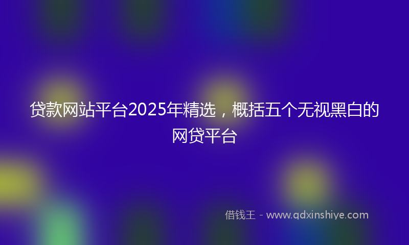 贷款网站平台2025年精选，概括五个无视黑白的网贷平台