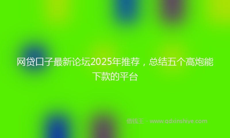 网贷口子最新论坛2025年推荐，总结五个高炮能下款的平台