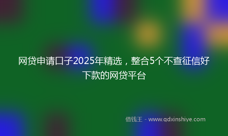 网贷申请口子2025年精选，整合5个不查征信好下款的网贷平台