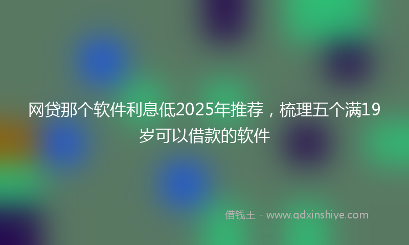 网贷那个软件利息低2025年推荐，梳理五个满19岁可以借款的软件