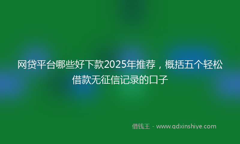 网贷平台哪些好下款2025年推荐，概括五个轻松借款无征信记录的口子
