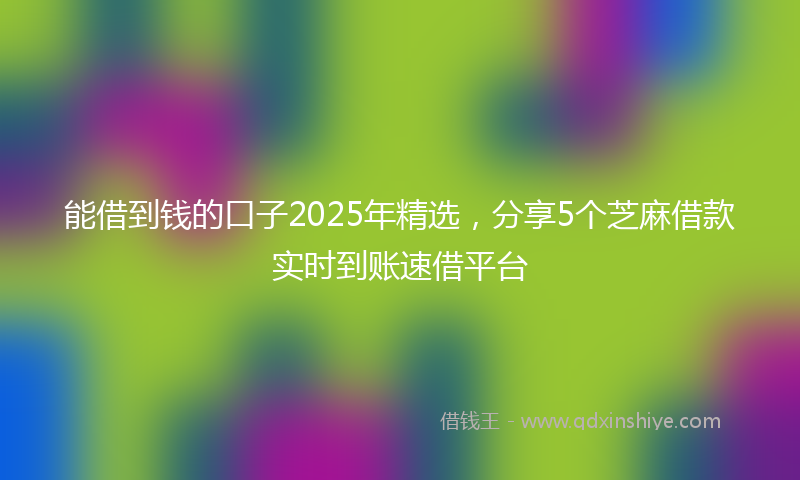 能借到钱的口子2025年精选，分享5个芝麻借款实时到账速借平台
