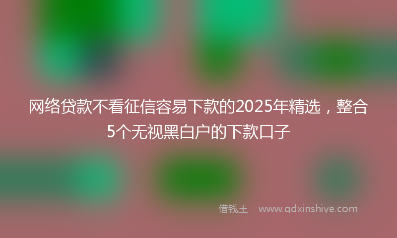 网络贷款不看征信容易下款的2025年精选，整合5个无视黑白户的下款口子