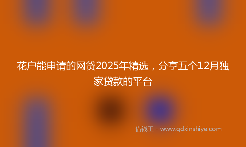花户能申请的网贷2025年精选，分享五个12月独家贷款的平台